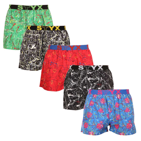 5PACK Boxershorts för herrar Styx art sports gummi flerfärgad (5B1334568)