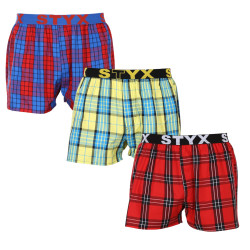 3PACK Boxershorts för herrar Styx sport elastisk flerfärgad (3B10123)