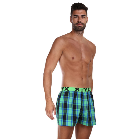 3PACK Boxershorts för herrar Styx sport elastisk flerfärgad (3B10456)