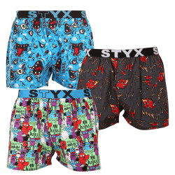 3PACK Boxershorts för herrar Styx art sports gummi flerfärgad (3B14125)