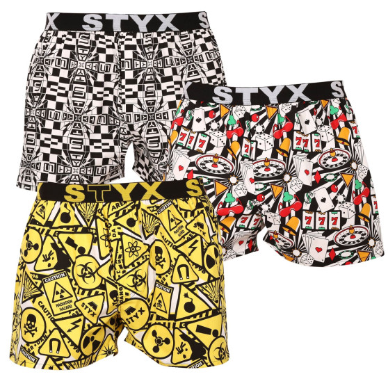 3PACK Boxershorts för herrar Styx art sports gummi flerfärgad (3B14503)