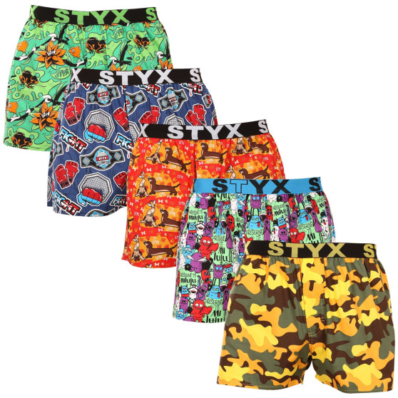 5PACK Boxershorts för herrar Styx art sports gummi flerfärgad (5B1545679)