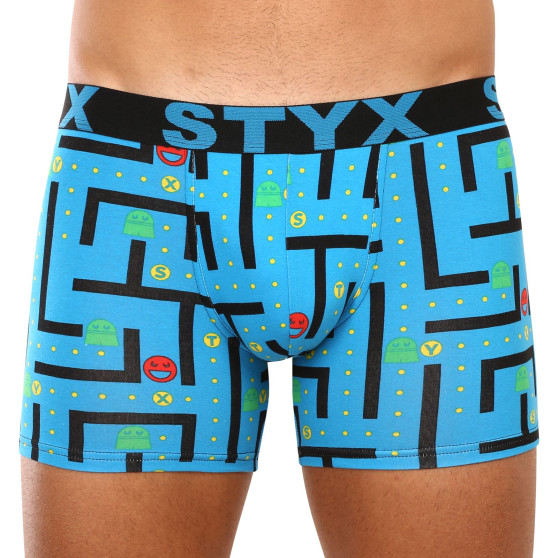 3PACK boxershorts för män Styx lång konst sport elastisk flerfärgad (3U12914)