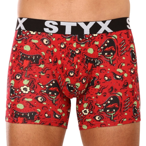 3PACK boxershorts för män Styx lång konst sport elastisk flerfärgad (3U12914)