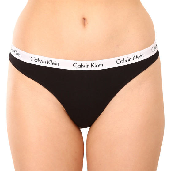 3PACK Stringtrosor för damer Calvin Klein svart (QD3587E-001)