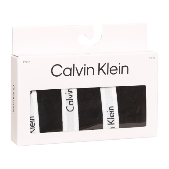 3PACK Stringtrosor för damer Calvin Klein svart (QD3587E-001)