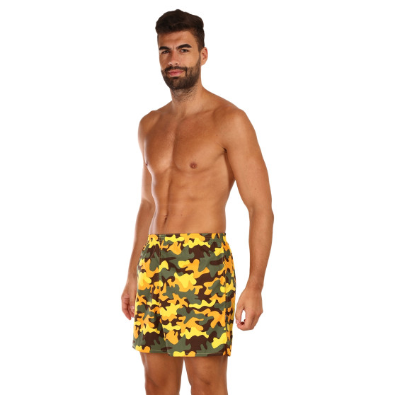 Hemmashorts med fickor för herrar Styx camouflage gul (D1559)