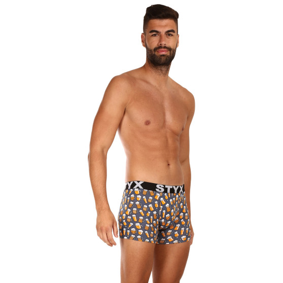 3PACK boxershorts för män Styx lång konst sport elastisk flerfärgad (3U12672)