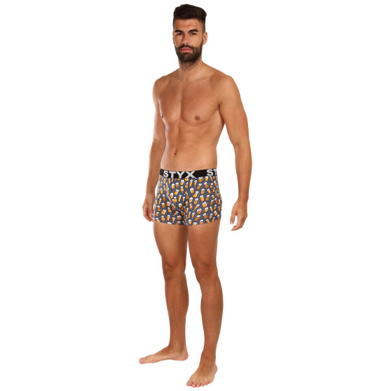 3PACK boxershorts för män Styx lång konst sport elastisk flerfärgad (3U12672)