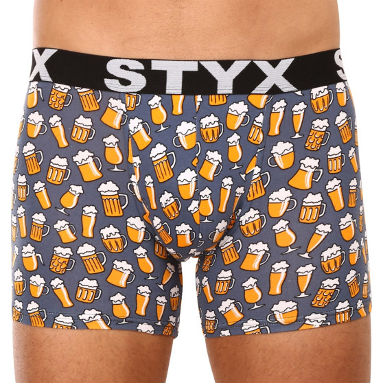 3PACK boxershorts för män Styx lång konst sport elastisk flerfärgad (3U12672)