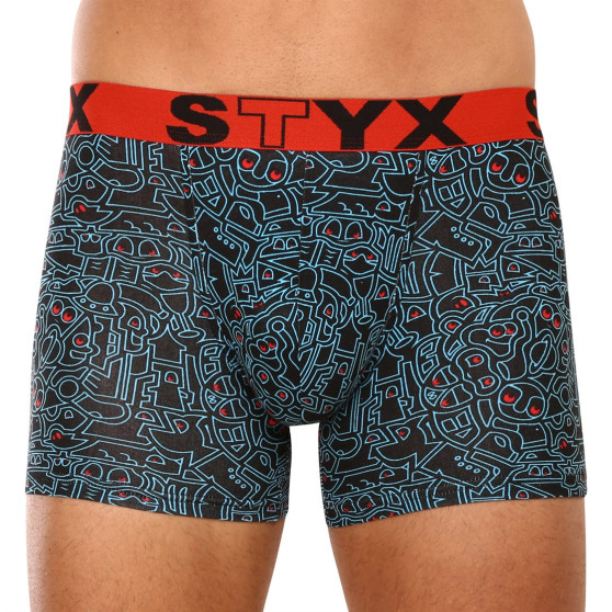 3PACK boxershorts för män Styx lång konst sport elastisk flerfärgad (3U12672)