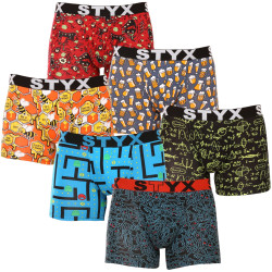 6PACK boxershorts för män Styx lång konst sport elastisk flerfärgad (6U12697124)