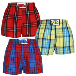 3PACK barnshorts Styx klassisk resår flerfärgad (3J10123)