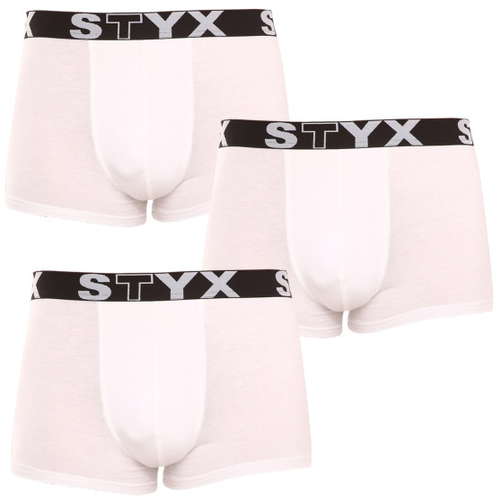 3PACK boxershorts för män Styx sport elastisk vit (3G1061)