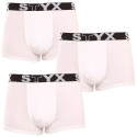 3PACK boxershorts för män Styx sport elastisk vit (3G1061)