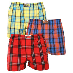 3PACK Boxershorts för herrar Styx klassisk elastisk flerfärgad (3A10236)