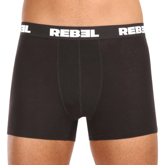 5PACK Boxershorts för herrar Nedeto Rebel svart (5NBR001)