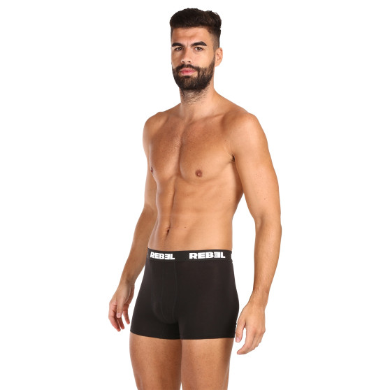 5PACK Boxershorts för herrar Nedeto Rebel svart (5NBR001)