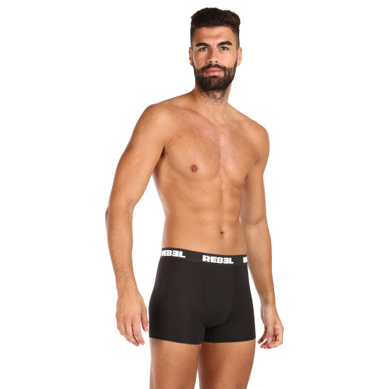 5PACK Boxershorts för herrar Nedeto Rebel svart (5NBR001)