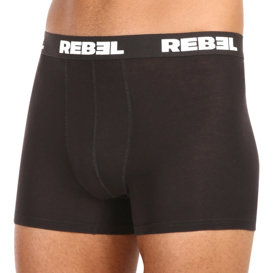 10PACK Boxershorts för herrar Nedeto Rebel svart (10NBR001)