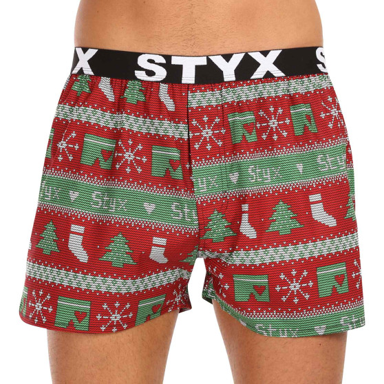 Boxershorts för herrar Styx konst sport elastisk jul stickad (B1658)