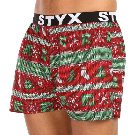 Boxershorts för herrar Styx konst sport elastisk jul stickad (B1658)