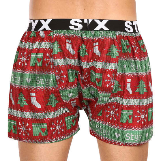 Boxershorts för herrar Styx konst sport elastisk jul stickad (B1658)