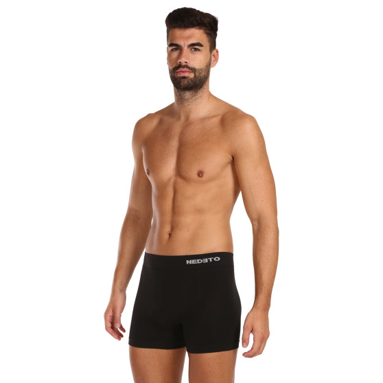 Boxershorts för herrar Nedeto sömlös bambu svart (NDTB001S)