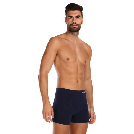 Boxershorts för män Nedeto sömlös bambu blå (NDTB002S)