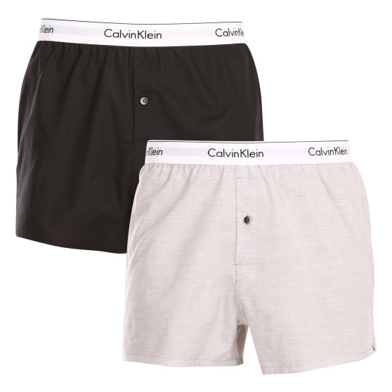 2PACKBoxershorts för herrar Calvin Klein flerfärgad (NB1396A-BHY)