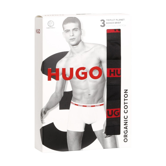 3PACK Boxershorts för herrar HUGO svart (50496713 002)