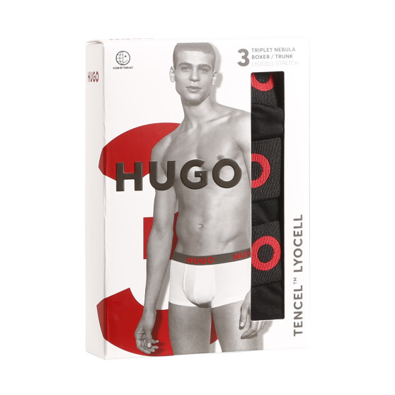 3PACK Boxershorts för herrar HUGO svart (50496723 001)