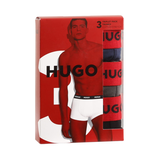 3PACK Boxershorts för herrar HUGO multicolour (50469766 031)