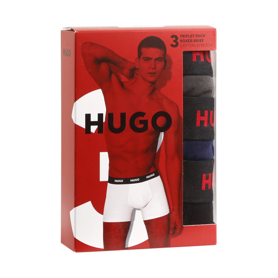 3PACK Boxershorts för herrar HUGO multicolour (50503079 413)