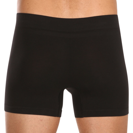 5PACK Boxershorts för herrar Nedeto sömlös bambu svart (5NDTB001S)