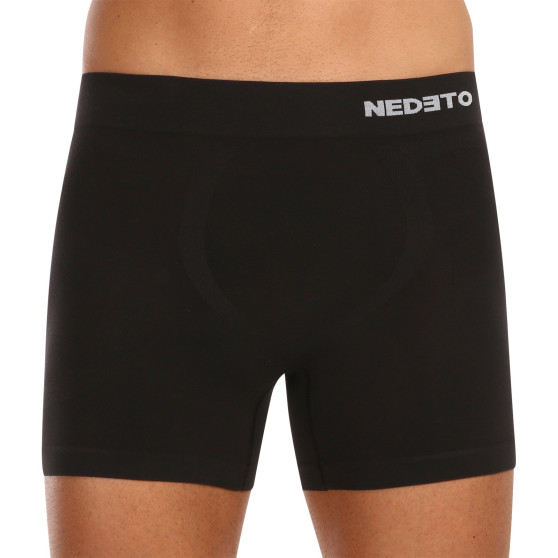 5PACK Boxershorts för herrar Nedeto sömlös bambu svart (5NDTB001S)