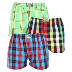 3PACK Boxershorts för herrar Styx klassisk elastisk flerfärgad (3A11123)