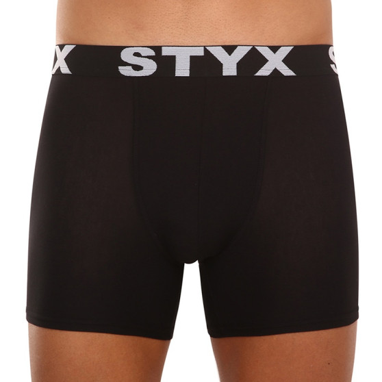 3PACK herr boxershorts Styx lång sport elastisk svart (3U960)