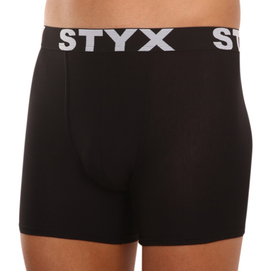 3PACK herr boxershorts Styx lång sport elastisk svart (3U960)