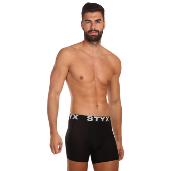 3PACK herr boxershorts Styx lång sport elastisk svart (3U960)