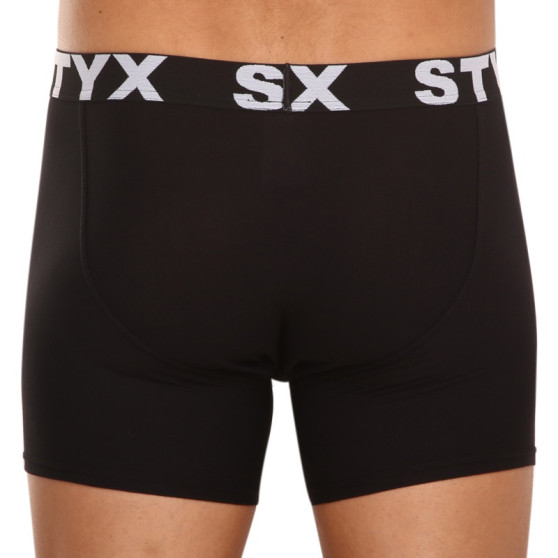 3PACK herr boxershorts Styx lång sport elastisk svart (3U960)