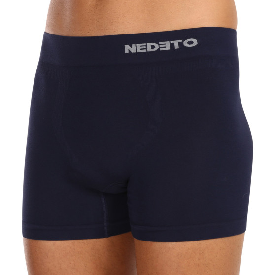 5PACK Boxershorts för herrar Nedeto sömlös bambu blå (5NDTB002S)