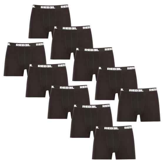 10PACK Boxershorts för herrar Nedeto Rebel svart (10NBR001)