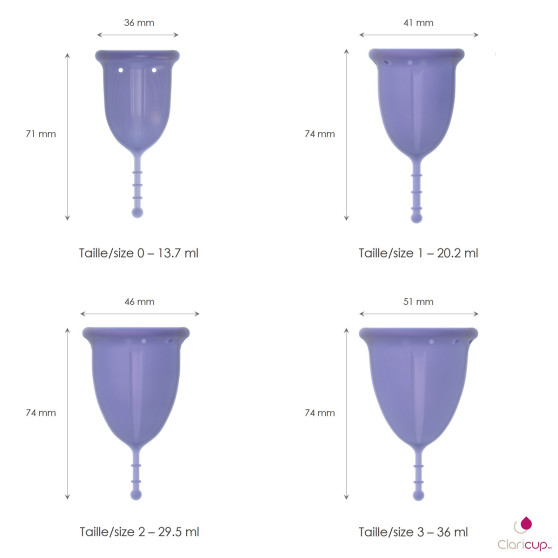 Menstruationskopp Claricup Violet 0 (CLAR05)