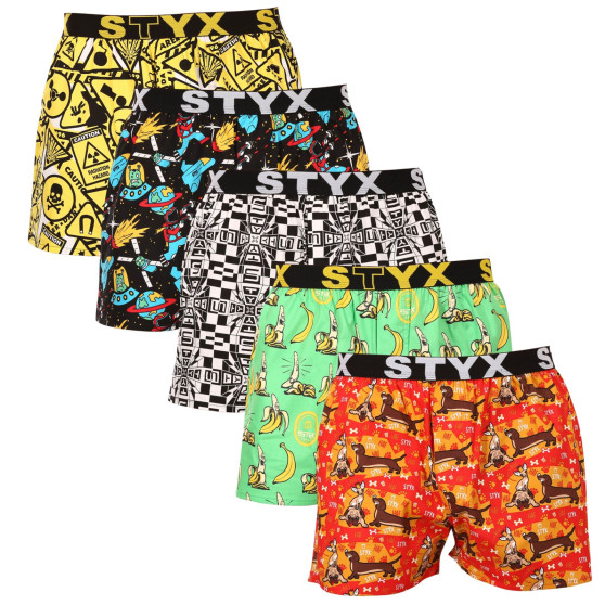 5PACK Boxershorts för herrar Styx art sports gummi flerfärgad (5B1309514)