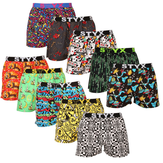 10PACK Boxershorts för herrar Styx art sports gummi flerfärgad (10B112509501234)