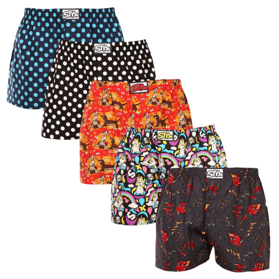 5PACK Boxershorts för herrar Styx art klassiskt gummi överdimensionerat flerfärgad (5E1182401)