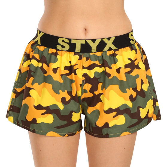 Damshorts Styx art sports gummi kamouflage gul (T1559)