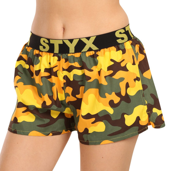 Damshorts Styx art sports gummi kamouflage gul (T1559)