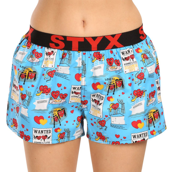 Dam shorts Styx konst sport gummi Alla hjärtans dag par (T1756)